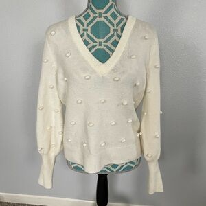 Madewell Pom Pom Sweater size Smalll Cream